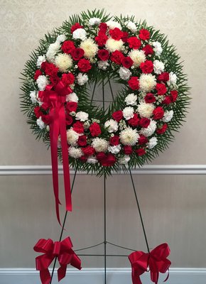 Red and White Wreath